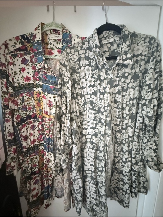 NATURAL LIFE Dresses & Skirts - Lot of 2 Natural Life Floral Button-Front Tunic Dresses